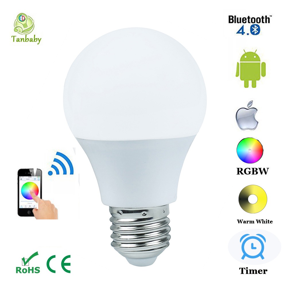 Tanbaby 4 5W E27 RGBW led light bulb Bluetooth 4 0 smart lighting lamp color change