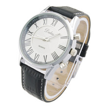 2015 NEW Brand MEN BOY Dress Casual Quartz Male Clock Faux Leather Wristwatch Quality Gift relogio