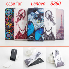 5 Styles Original Painted Lenovo S860 Mobile phone Case Luxury Lenovo S860 Leather Cell Phone Hood