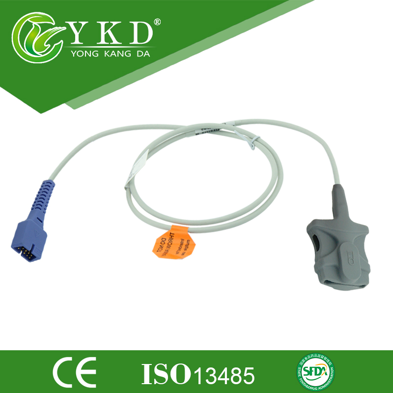 (5pcs/lot) Reusable 1m nellcor  adult silicone soft tip spo2 sensor DB9 9 pin ,nellcor oximax spo2 probe