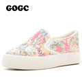 GOGC 2016 Floral Canvas Shoes for Women Comfortable Women s Shoes Lace Female Summer ShoesFootwear Soft