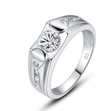 A pair of rings 100 Sterling 925 Silver Simulated Diamond Promise Engagement Wedding Rings