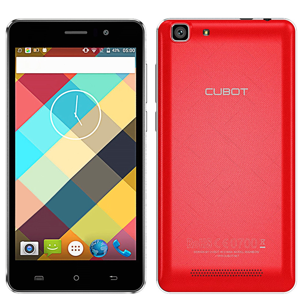 Купить оригинальные cubot Радуга android 6.0 5.0 дюймовый hd экран 3g  смартфон mtk6580 четырехъядерных процессоров 1,3 ГГц 1 ГБ оперативной  памяти 16 ГБ rom мобильный телефон в интернет-магазине с бесплатной  доставкой из