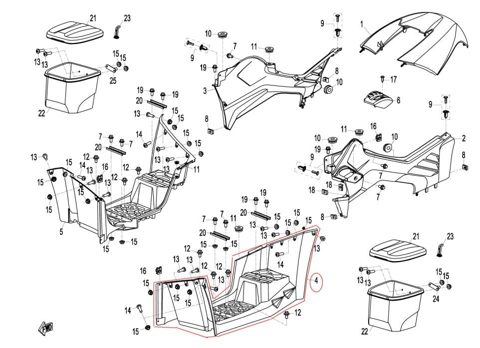 left footrest plate CFX8