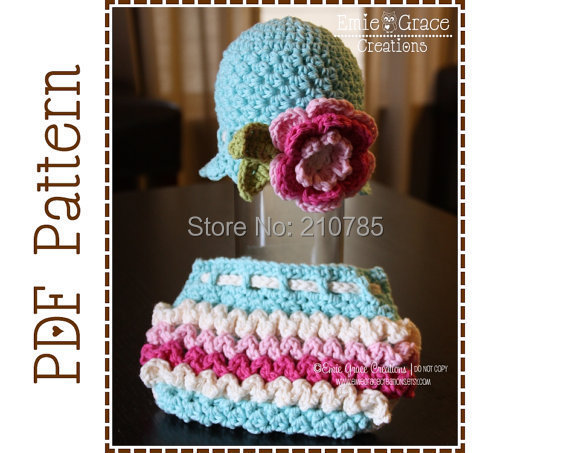 Free shipping Crochet Flower Hat and Ruffle Diaper Cover ...