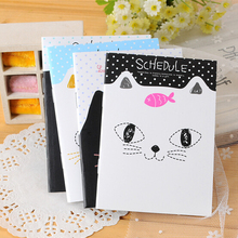 kawaii stationery small cute cartoons cat school notebook paper diary book caderno promotion gifts12.5*9cm K6271