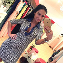 Sexy Slim Lady Turn-down Tartan Rhombic Lattices Plaid Dress Boho Print Jumper Tunic Dress Pullover Shirt Dresses Bodycone