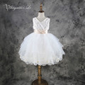 Abbyabbie Li Dress Birthday Wedding Party Festival Flower V Neck Costume Lace Handmade Beading Belt Bowknot