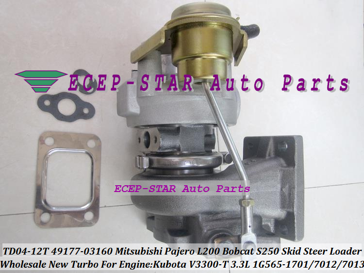 TD04-12T 49177-03160 1G565-1701 Turbo Turbocharger For Mitsubishi Pajero L200 Bobcat S250 Skid Steer Loader Kubota V3300-T 3.3L (1)