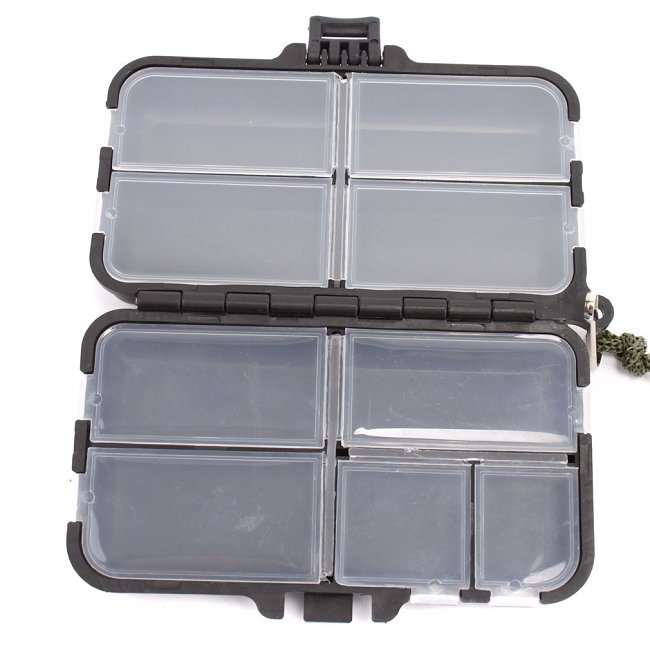 1pc lot Waterproof Black Fishing Tackle Box 2 Layers Lures Bait Tackle Hooks Hard Storage Box