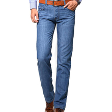 Hot Sell Trousers High Quality Full Length Men Jeans Straight Slim Large Size Mid Wasit Casual Brand Fashion Pants New 3 Color