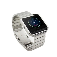 Luxury 23mm Stainless Steel Watchbands For Fitbit Blaze Smart Fitness Tracker Watch Strap 23mm Link Bracelet