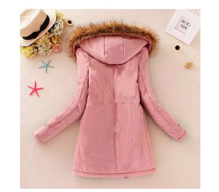 New Fashion Women Jacket Winter Warm Solid Hooded Coat Female Casual Slim Fur Collar Women Jacket And Coats Abrigos Mujer JT142 (13)