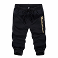 2016 Summer New Solid Fashion Casual Calf Length Pants Men Elastic Waist Boardshorts Short Joggers Gym