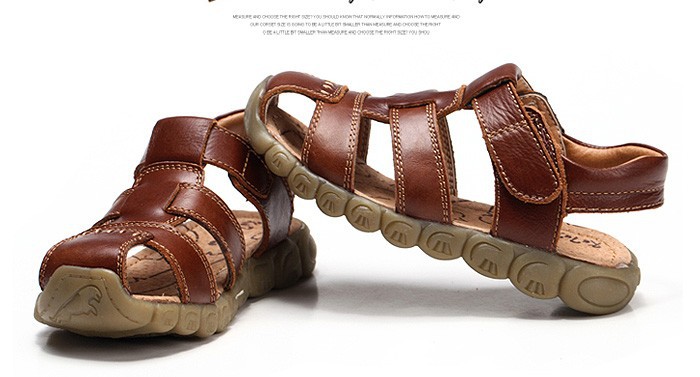 New 2015 Summer Kids Sandals Boys Genuine Leather Sandals Shoes Footwear Children Shoes Sandels Size21-36 Cow Sandalia Infantil free shipping (15)