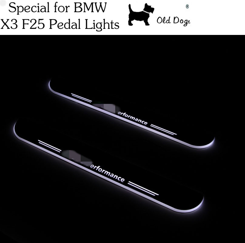 2 Pcs for BMW X3 F25 Car Styling LED pedal light pathway light Moving Door Scuff Door Sill Plate Cover Side Step free shipping