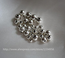 100pcs/lot Silver Metal Beads Round Shape for European bracelet jewelry