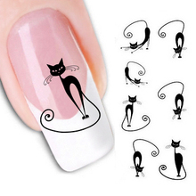 Black Cat Nail Sticker 1 Sheet Nail Art Tools Brand Beauty 3D Nail Stickers Decorations Designer Manicure All For Nail MJ1016