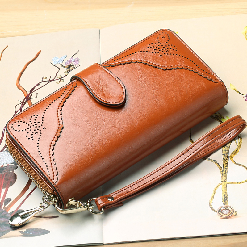 Elegant Women Wallet Fashion Lady Clutch Genuine Leather Wallet For Women Large Long Wallet ...