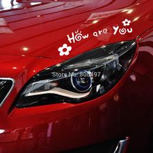 10 x Lovely Flower HOW ARE YOU Car Sticker Auto Decal Car Accessoried for Tesla ToyotaChevrolet