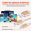 2 in 1 Aluminum Micro USB Cable 1M Charging Mobile Phone Cables For iPhone SE 5