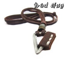 pl022/leather necklaces,high quality cowhide,vintage cowhide necklace,Punk Style,fashion jewelry,100% genuine leather
