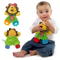 Baby Infant Cute Lion Plush Toy Comfort Towel with Sound Paper and Teether Dog Soft Appease