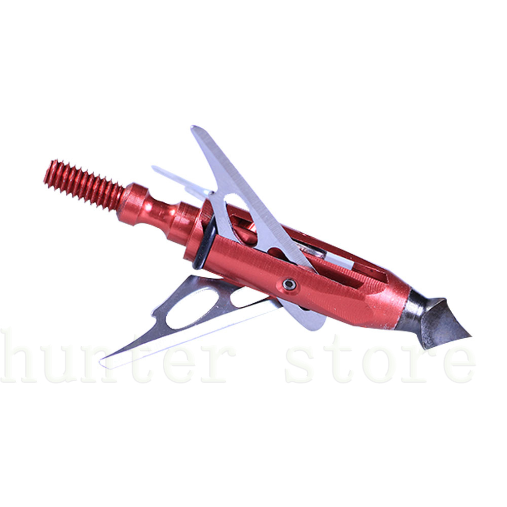 bow and arrow archery broadheads 3x fixed extensible blade red aluminum sharp arrow tip fit for