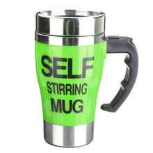 Unique New Stylish 6 colors Stainless Steel Lazy Self Stirring Mug Auto Mixing Tea Milk Coffee