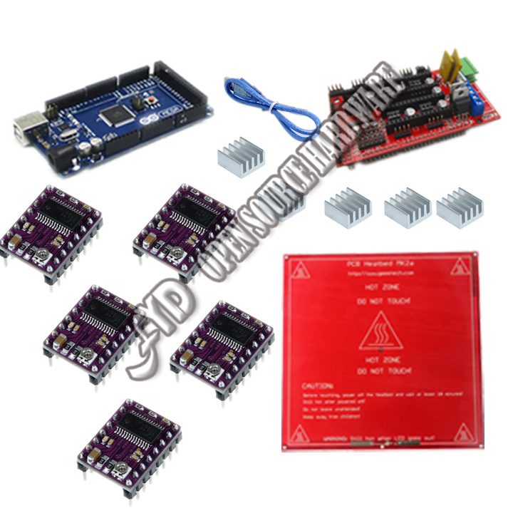 5pcs A4988 Stepper Driver Module 1pcs RAMPS 1.4 Controller 1pcs Mega 2560 R3 1pcs 12864 Controller for 3D Printer kit