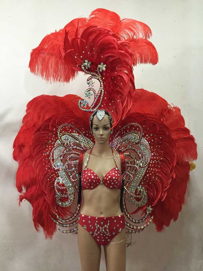 adult sexy halloween feather costumes bikini diamond performance carnival-adult-costumes crazy Samba carnaval costume for women