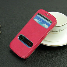 Double View Window Leather PU Flip Case for Samsung S3 I9300 Cover Siii Stand Skin Swipe