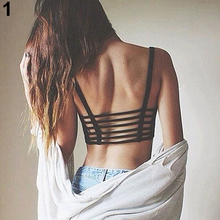 Women’s Sexy Bralette Caged Back Cut Out Strappy Padded Bra Bralet Vest Crop Top