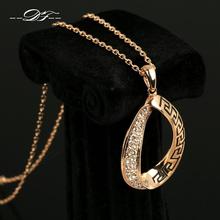 2014 New Vintage CZ Diamond Necklaces & Pendants 18K Gold Plated Fashion Brand Rhinestone Jewellery/Jewelry For Women DFN262
