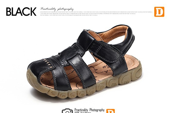 New 2015 Summer Kids Sandals Boys Genuine Leather Sandals Shoes Footwear Children Shoes Sandels Size21-36 Cow Sandalia Infantil free shipping (3)