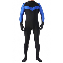 Nightwing Cosplay Costumes Holloween Party Zentai Suits Elastic Lycar Fabric Cheaper Theme Costumes Black And Blue DCC57