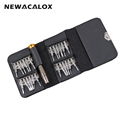 NEWACALOX 25 in 1 Wallet Pocket Precision Magnetic Phillips Screwdriver for Cellphone Laptop Sunglasses Camera Watch