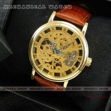 MINGEN SHOP – Hot sale Unique Golden Hollow Design Men Mechanical Watch H0002
