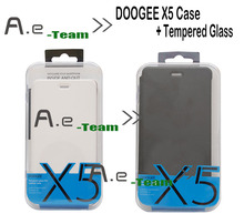 DOOGEE X5 Pro Case 100 Original Official Flip Leather Case Cover Tempered Glass for DOOGEE X5