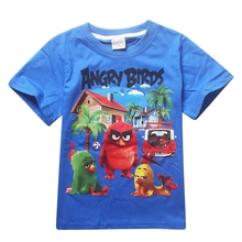 3Y-10Y NEW Cartoon Angry Children t Shirts Birds Summer Boys Kids Short Sleeve Tees Cotton Baby Clothing Boys’ t-Shirts