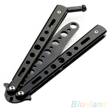 Caliente negro Metal práctica mariposa Trainer Dull Knife Tool 2DTD
