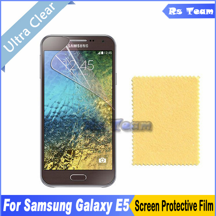 6pcs/lot HD Clear Front Screen Protective Film For Samsung Galaxy E5 Screen Protector Display Guard Film With Retail Package