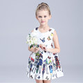 New Selling Cartoon Butterfly Printed Baby Girls Dress High Quality One Piece Princess Dress Cute Kids