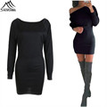 Vestidos 2016 Sexy Bodycon Dress women Elegant Batwing Sleeve Slash Neck Casual Dress Women Evening