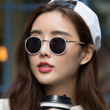 2016 Fashion Women’s Sunglasses Retro Round Sunglasses Men Metal Frame Coating Mirrored Shade Sun Glasses Oculos De Sol