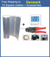 Free shipping to Denmark,10 Sqare meter under-floor Heating film controlled by thermostat