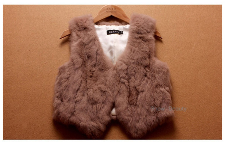 women rabbit fur vest short (27)