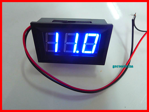 50pcs/lot Digital BLUE color 3-30v LED Auto Car Truck Voltmeter Gauge Voltage volt Panel Meter