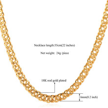 Gold Chain Necklace Men Jewelry With 18K Stamp New Trendy 18K Real Gold Plated 0 6