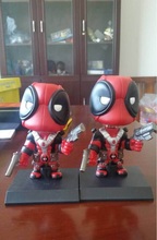 Cute X-men Robot Bobble Deadpool Q Version Head Shaking Toy Model Car Decoration17cm Boxed PVC Action Figure Collectible Doll